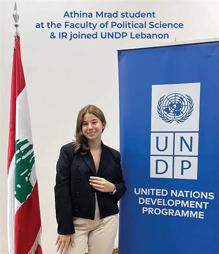 Athina Mrad student at the Faculty of Political Science & IR joined UNDP Lebanon